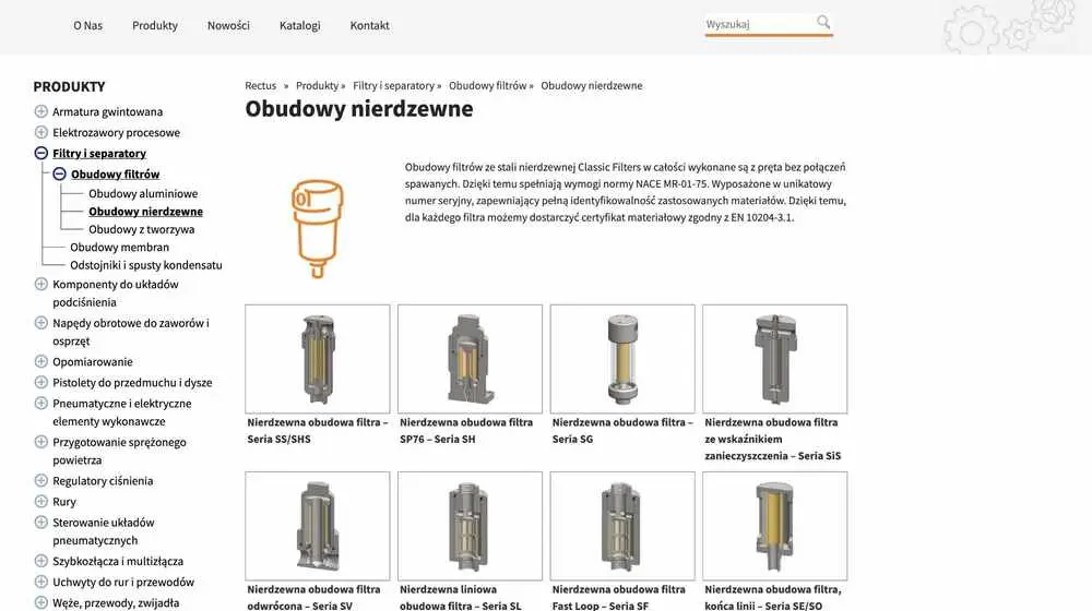 Strona www oraz katalog produktów